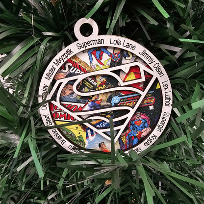 DC Comics Laser-Crafted Layered Christmas Ornament Set of 4