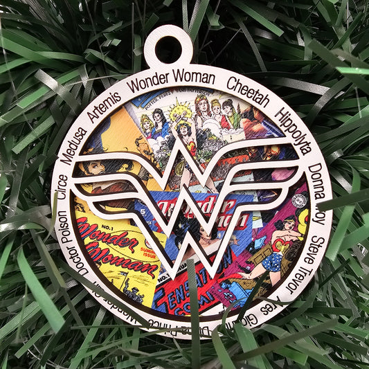 Wonder Woman Laser-Crafted Layered Christmas Ornament DC Comics