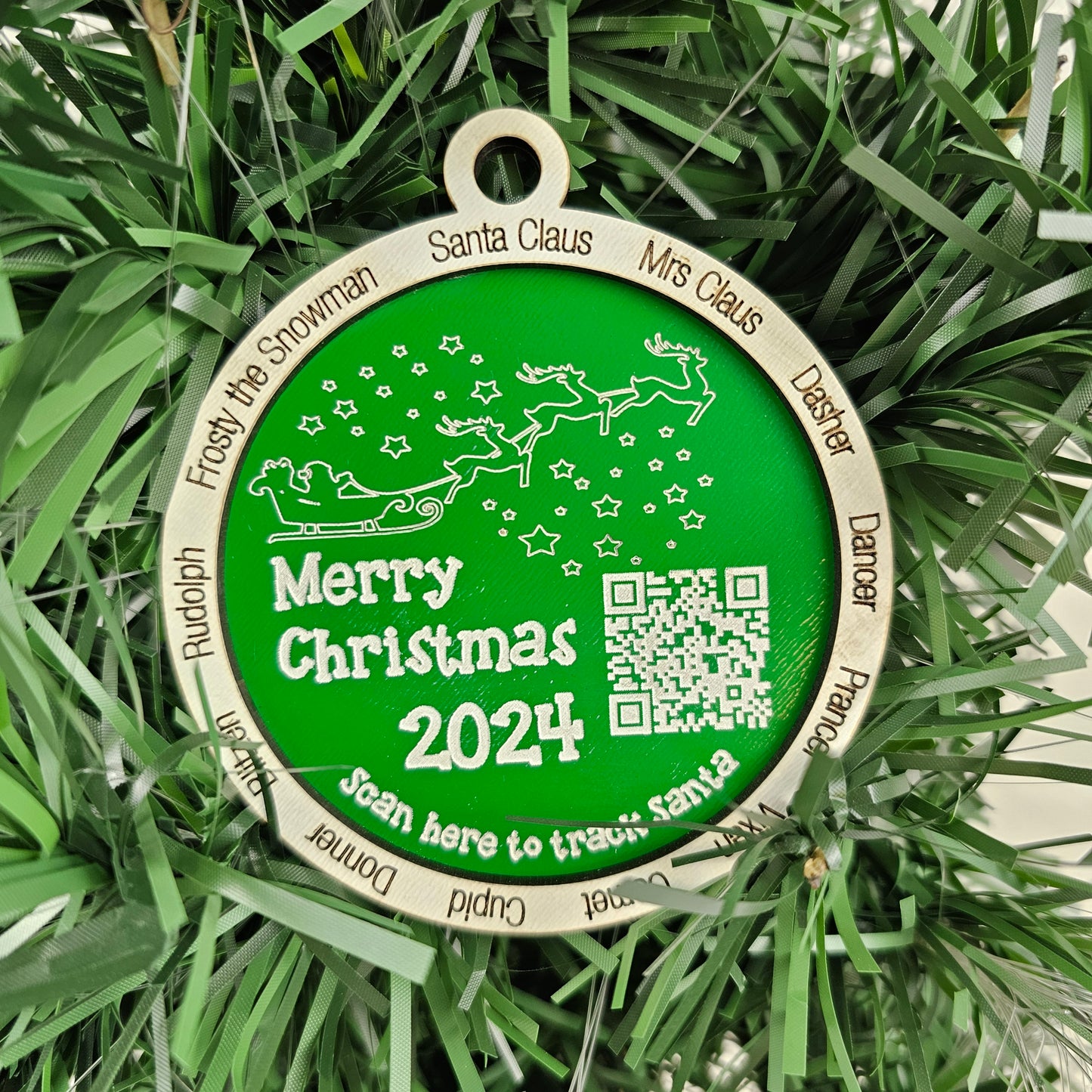 2024 Santa Claus Tracker Ornament - Scan & Track