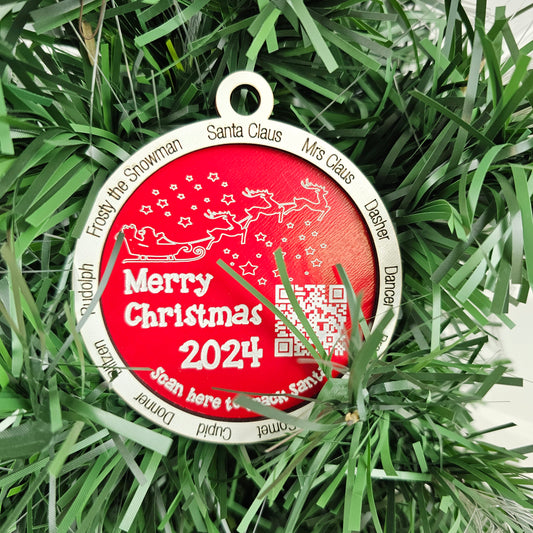 2024 Santa Claus Tracker Ornament - Scan & Track