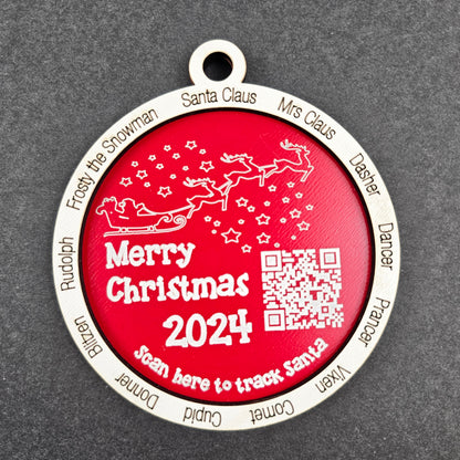 2024 Santa Claus Tracker Ornament - Scan & Track