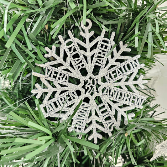 2024 Personalized Family Snowflake Ornament