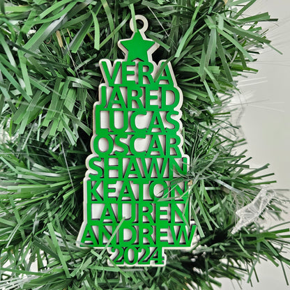 2024 Personalized Family Christmas Tree Ornament