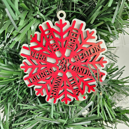 2024 Personalized Family Snowflake Ornament