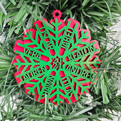 2024 Personalized Family Snowflake Ornament