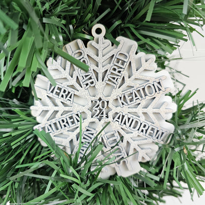 2024 Personalized Family Snowflake Ornament