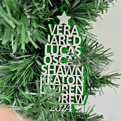 2024 Personalized Family Christmas Tree Ornament