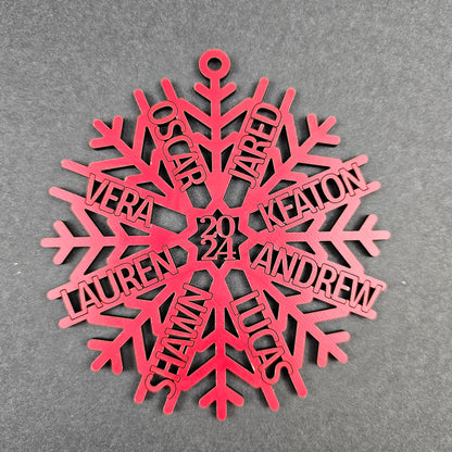 2024 Personalized Family Snowflake Ornament