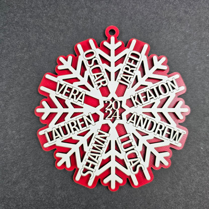 2024 Personalized Family Snowflake Ornament