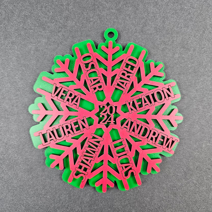 2024 Personalized Family Snowflake Ornament