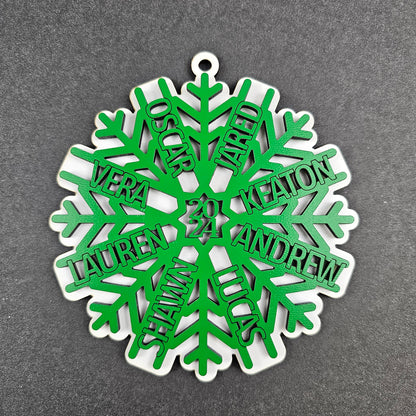 2024 Personalized Family Snowflake Ornament