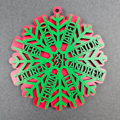 2024 Personalized Family Snowflake Ornament