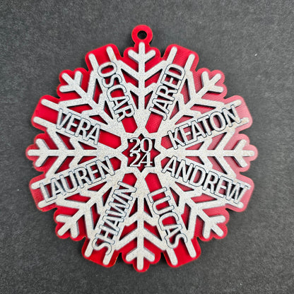 2024 Personalized Family Snowflake Ornament